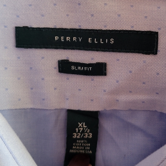 Perry Ellis Men's Slimfit Dress Shirt Blue Size Extra Large - Picture 2 of 5